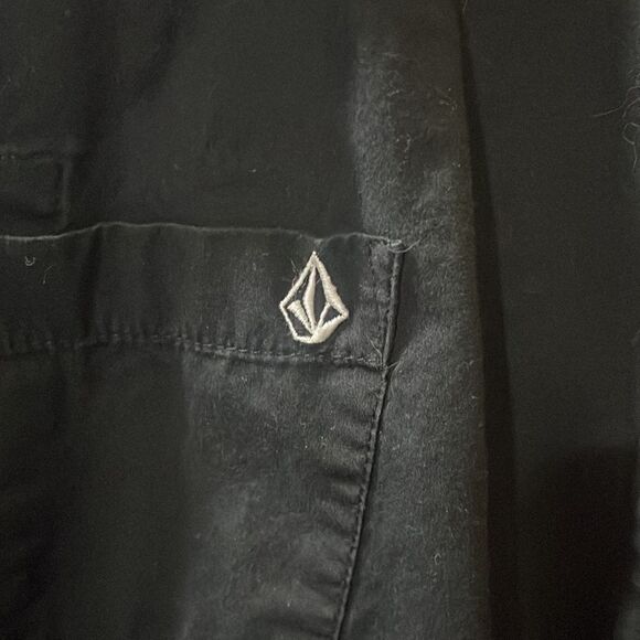 VOLCOM X FACTOR LONG SLEEVES BUTTON UP BLACK SHIRT MEN’S SIZE LARGE - Picture 4 of 4